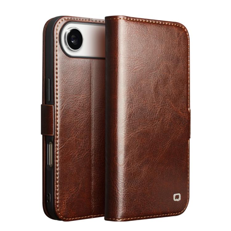 For iPhone Air QIALINO Classic 103 Buckle Genuine Leather Phone Case(Brown) by QIALINO