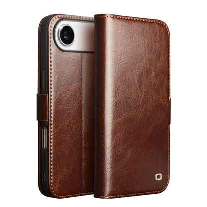 For iPhone Air QIALINO Classic 103 Buckle Genuine Leather Phone Case(Brown) by QIALINO