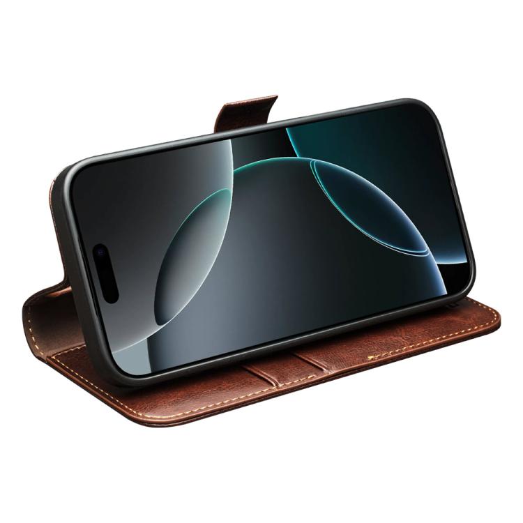 For iPhone Air QIALINO Classic 103 Buckle Genuine Leather Phone Case(Brown) by QIALINO