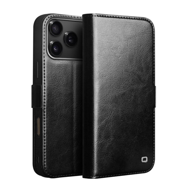 For iPhone 17 Pro QIALINO Classic 103 Buckle Genuine Leather Phone Case(Black) by QIALINO
