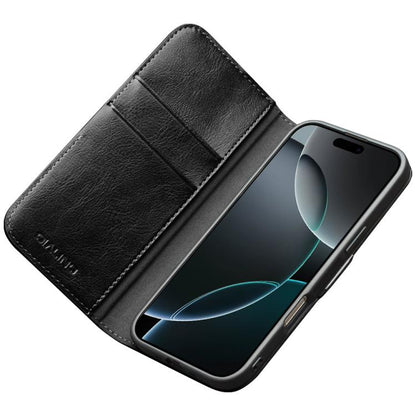 For iPhone 17 Pro QIALINO Classic 103 Buckle Genuine Leather Phone Case(Black) by QIALINO