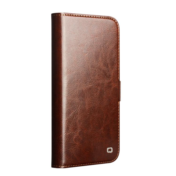 For iPhone 17 Pro Max QIALINO Classic 103 Buckle Genuine Leather Phone Case(Brown) by QIALINO
