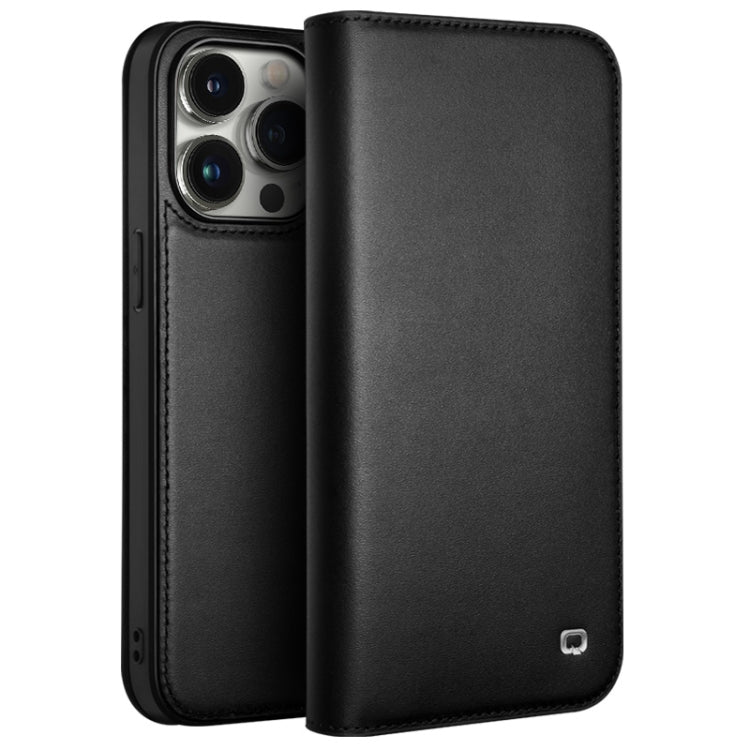 For iPhone 15 Pro Max QIALINO Classic Gen2 Genuine Leather Phone Case(Black) by QIALINO