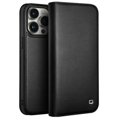 For iPhone 15 Pro Max QIALINO Classic Gen2 Genuine Leather Phone Case(Black) by QIALINO