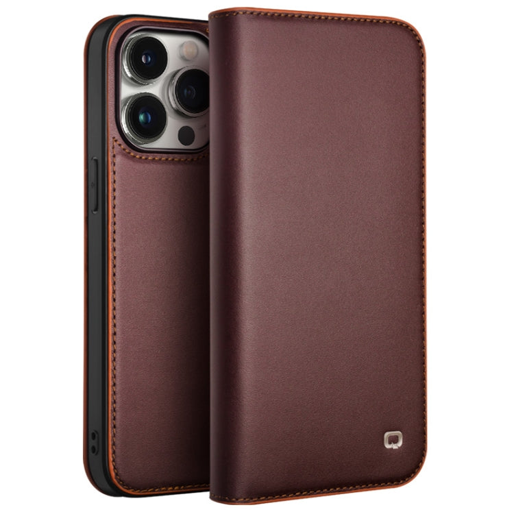 For iPhone 15 Pro QIALINO Classic Gen2 Genuine Leather Phone Case(Brown) by QIALINO