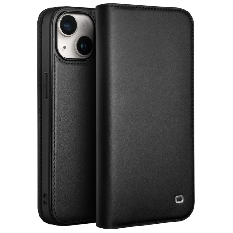 For iPhone 15 QIALINO Classic Gen2 Genuine Leather Phone Case(Black) by QIALINO