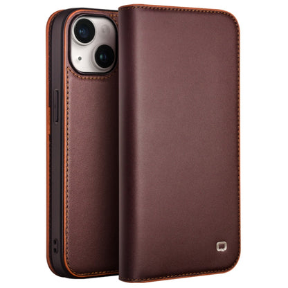 For iPhone 15 QIALINO Classic Gen2 Genuine Leather Phone Case(Brown) by QIALINO