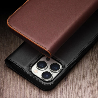 For iPhone 15 Plus QIALINO Classic Gen2 Genuine Leather Phone Case(Brown) by QIALINO