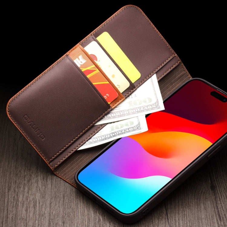 For iPhone 15 QIALINO Classic Gen2 Genuine Leather Phone Case(Black) by QIALINO