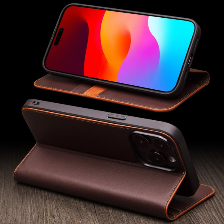 For iPhone 15 QIALINO Classic Gen2 Genuine Leather Phone Case(Black) by QIALINO