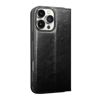 For iPhone 16 Pro Max QIALINO Classic Genuine Leather Phone Case(Black) by QIALINO