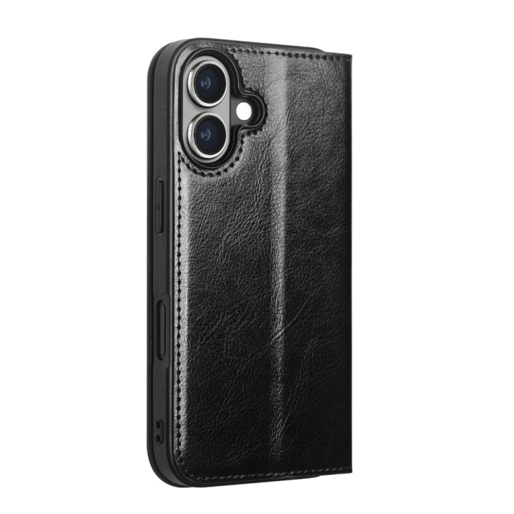 For iPhone 16 Plus QIALINO Classic Genuine Leather Phone Case(Black) by QIALINO