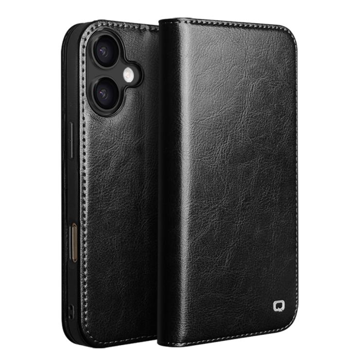 For iPhone 17 QIALINO Classic Genuine Leather Phone Case(Black) by QIALINO