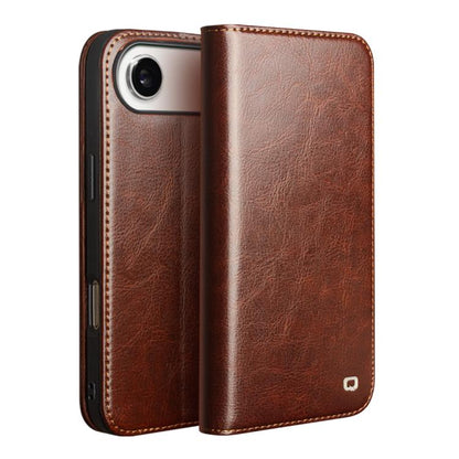 For iPhone 17 Air QIALINO Classic Genuine Leather Phone Case(Brown) by QIALINO