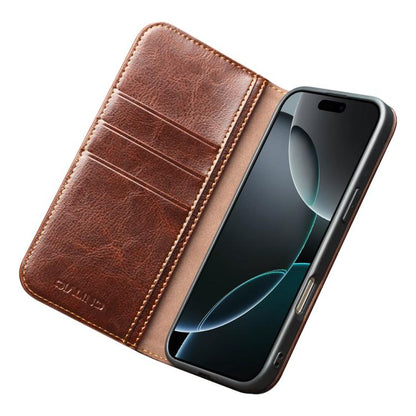 For iPhone 17 Air QIALINO Classic Genuine Leather Phone Case(Brown) by QIALINO