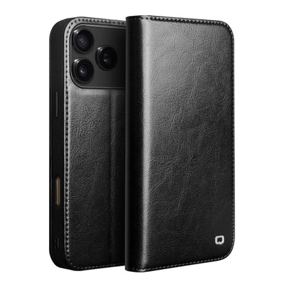 For iPhone 17 Pro QIALINO Classic Genuine Leather Phone Case(Black) by QIALINO