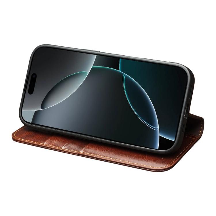 For iPhone 17 Pro QIALINO Classic Genuine Leather Phone Case(Brown) by QIALINO