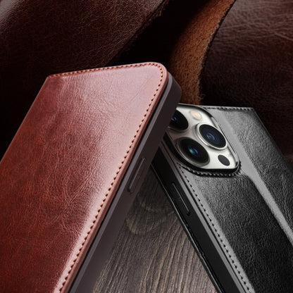 For iPhone 16 Pro QIALINO Classic Genuine Leather Phone Case(Brown) by QIALINO