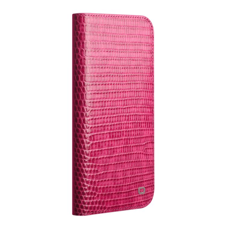 For iPhone 17 QIALINO Little Crocodile Texture Genuine Leather Phone Case(Rose Red) by QIALINO