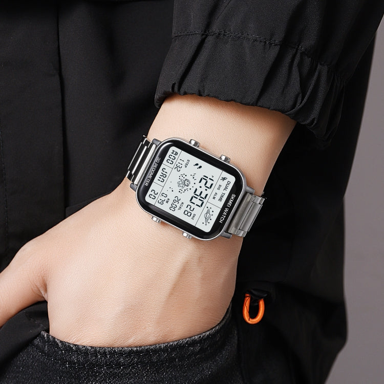 SKMEI 1888 Multifunctional Men 30M Waterproof Sports Stainless Steel Digital Wrist Watch(Silver) by SKMEI