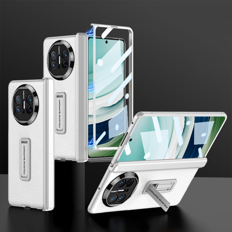 For Huawei Mate X5 GKK Magnetic Hinge Flip Leather Phone Case with Holder(Silver) by GKK