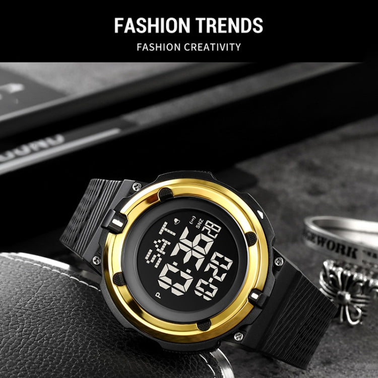 SKMEI 2010 Multifunctional Men 50M Waterproof Luminous Digital Wrist Watch(Gold) by SKMEI