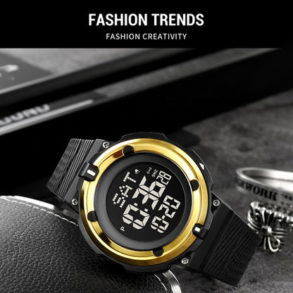 SKMEI 2010 Multifunctional Men 50M Waterproof Luminous Digital Wrist Watch(Gold) by SKMEI