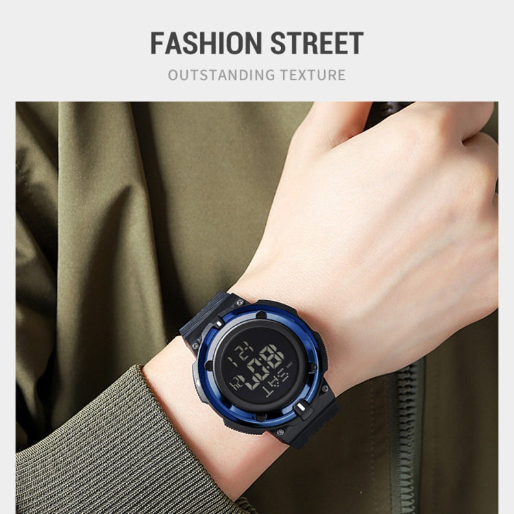 SKMEI 2010 Multifunctional Men 50M Waterproof Luminous Digital Wrist Watch(Dark Blue) by SKMEI