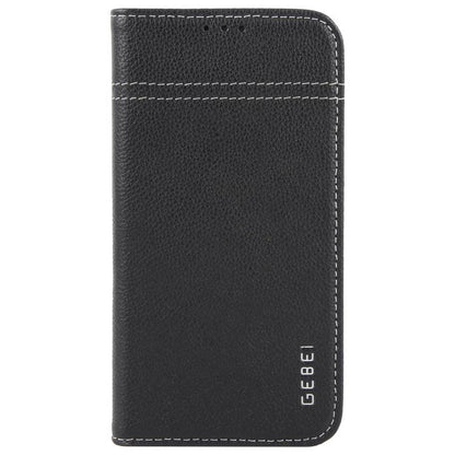 For iPhone 16e GEBEI Top-grain Horizontal Flip Leather Phone Case(Black) by GEBEI