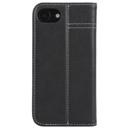 For iPhone 16e GEBEI Top-grain Horizontal Flip Leather Phone Case(Black) by GEBEI