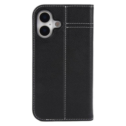 For iPhone 17 GEBEI Top-grain Horizontal Flip Leather Phone Case(Black) by GEBEI