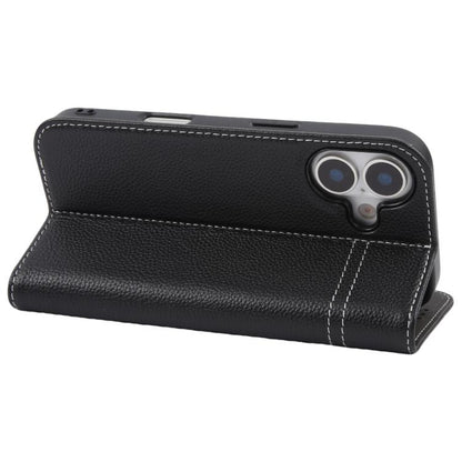 For iPhone 17 GEBEI Top-grain Horizontal Flip Leather Phone Case(Black) by GEBEI