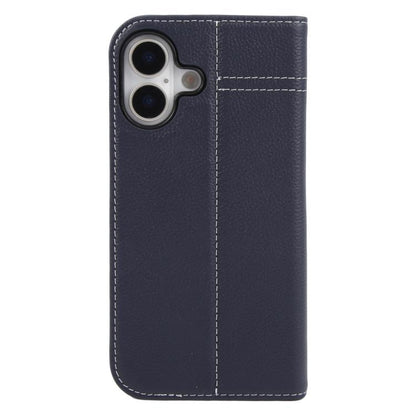 For iPhone 17 GEBEI Top-grain Horizontal Flip Leather Phone Case(Blue) by GEBEI