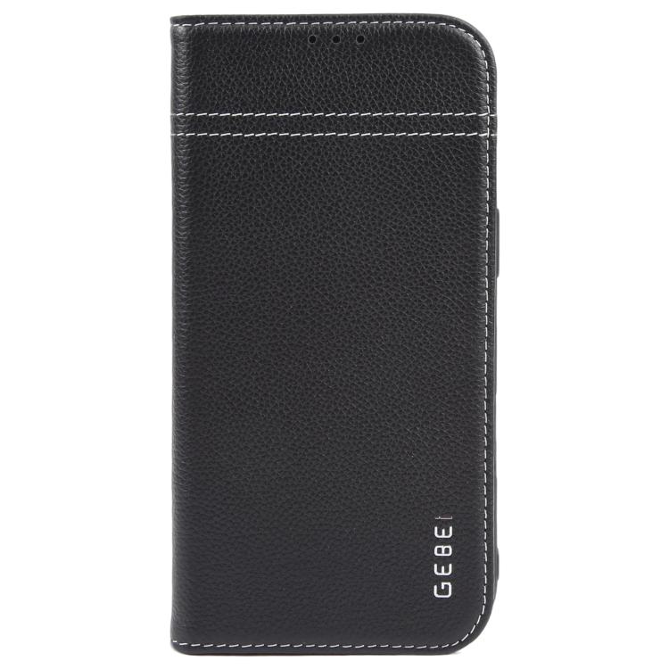 For iPhone Air GEBEI Top-grain Horizontal Flip Leather Phone Case(Black) by GEBEI