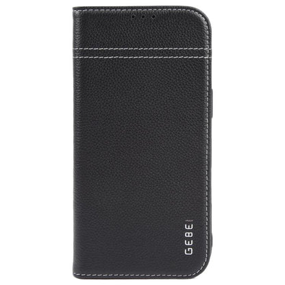 For iPhone Air GEBEI Top-grain Horizontal Flip Leather Phone Case(Black) by GEBEI