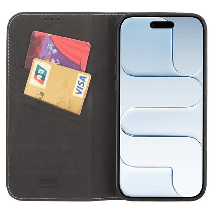 For iPhone Air GEBEI Top-grain Horizontal Flip Leather Phone Case(Black) by GEBEI