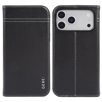 For iPhone 17 Pro Max GEBEI Top-grain Horizontal Flip Leather Phone Case(Black) by GEBEI