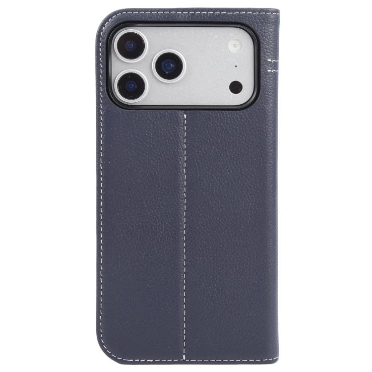 For iPhone 17 Pro Max GEBEI Top-grain Horizontal Flip Leather Phone Case(Blue) by GEBEI