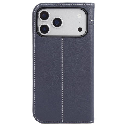 For iPhone 17 Pro Max GEBEI Top-grain Horizontal Flip Leather Phone Case(Blue) by GEBEI