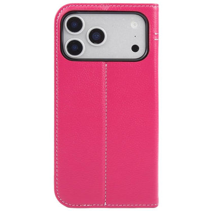 For iPhone 17 Pro Max GEBEI Top-grain Horizontal Flip Leather Phone Case(Rose Red) by GEBEI