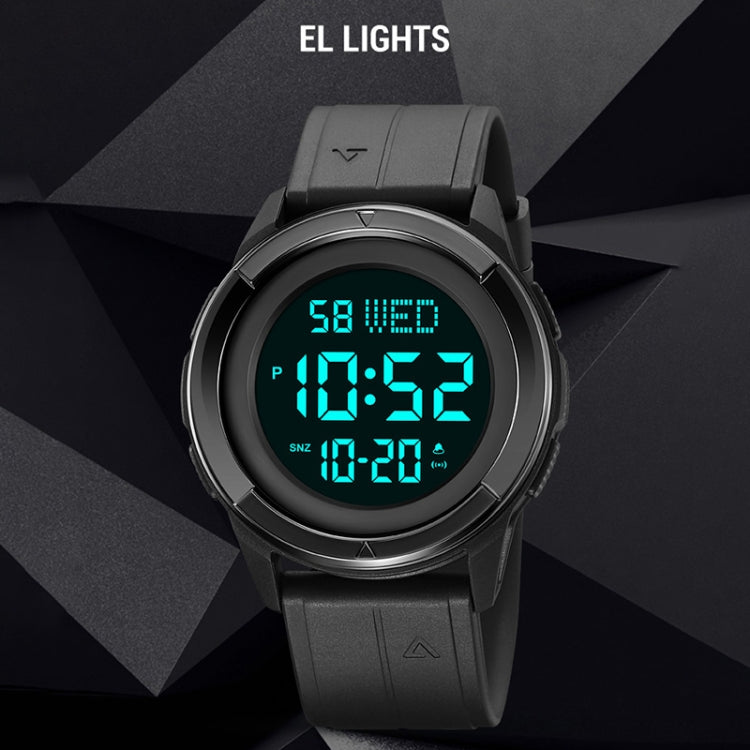 SKMEI 2047 Multifunctional Men 50M Waterproof Sports Digital Wrist Watch(Silver+Black) by SKMEI