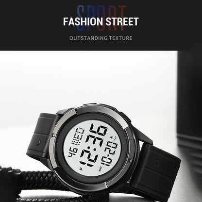 SKMEI 2047 Multifunctional Men 50M Waterproof Sports Digital Wrist Watch(Blue+White) by SKMEI