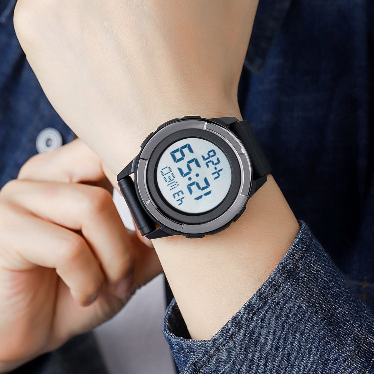 SKMEI 2047 Multifunctional Men 50M Waterproof Sports Digital Wrist Watch(Blue+White) by SKMEI