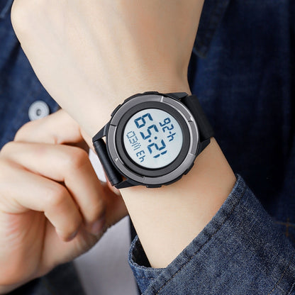 SKMEI 2047 Multifunctional Men 50M Waterproof Sports Digital Wrist Watch(Blue+Black) by SKMEI