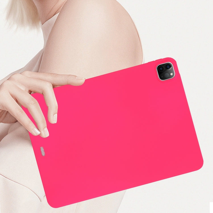 For iPad Pro 11 2022 / 2021 / 2020 Oil Spray Skin-friendly TPU Tablet Case(Rose Red) by bashfashion
