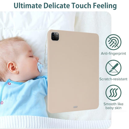 For iPad Pro 12.9 2018/2020/2021/2022 Oil Spray Skin-friendly TPU Tablet Case(Milk White) by bashfashion