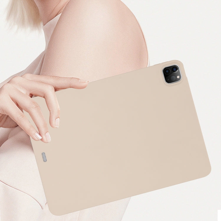 For iPad Pro 12.9 2018/2020/2021/2022 Oil Spray Skin-friendly TPU Tablet Case(Milk White) by bashfashion
