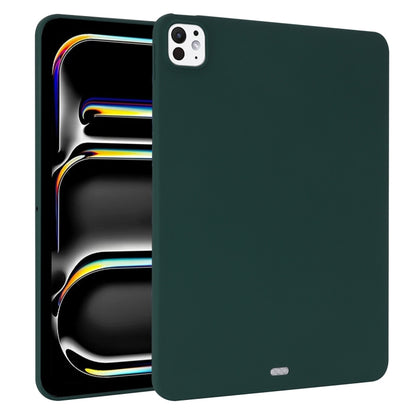 For iPad Pro 13 2025 / 2024 Oil Spray Skin-friendly TPU Tablet Case(Deep Green) by bashfashion
