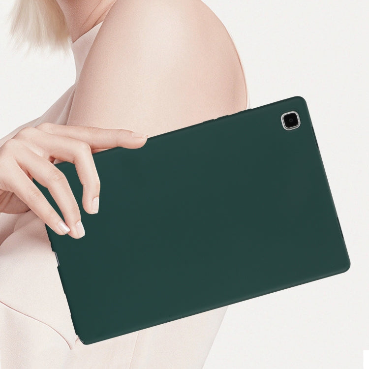 For Samsung Galaxy Tab S6 Lite P610 Oil Spray Skin-friendly TPU Tablet Case(Deep Green) by bashfashion