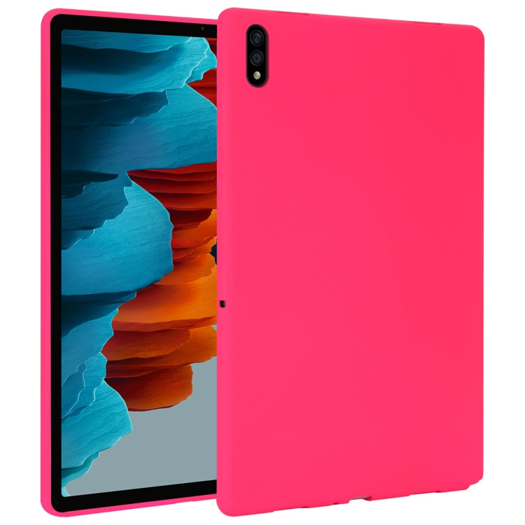 For Samsung Galaxy Tab S7 / S8 Oil Spray Skin-friendly TPU Tablet Case(Rose Red) by bashfashion